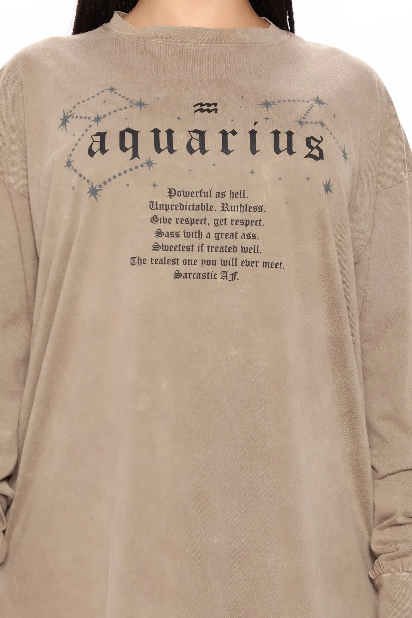 Aquarius Season Long Sleeve Top - Mocha