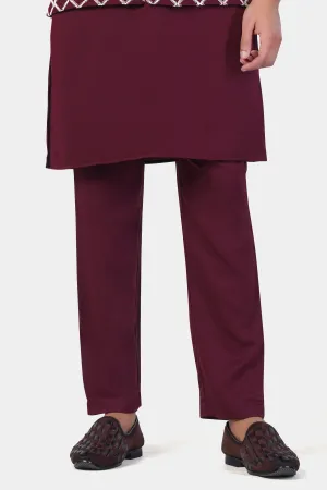 Aubergine Maroon Subtle Sheen Viscose Pajama F-9064