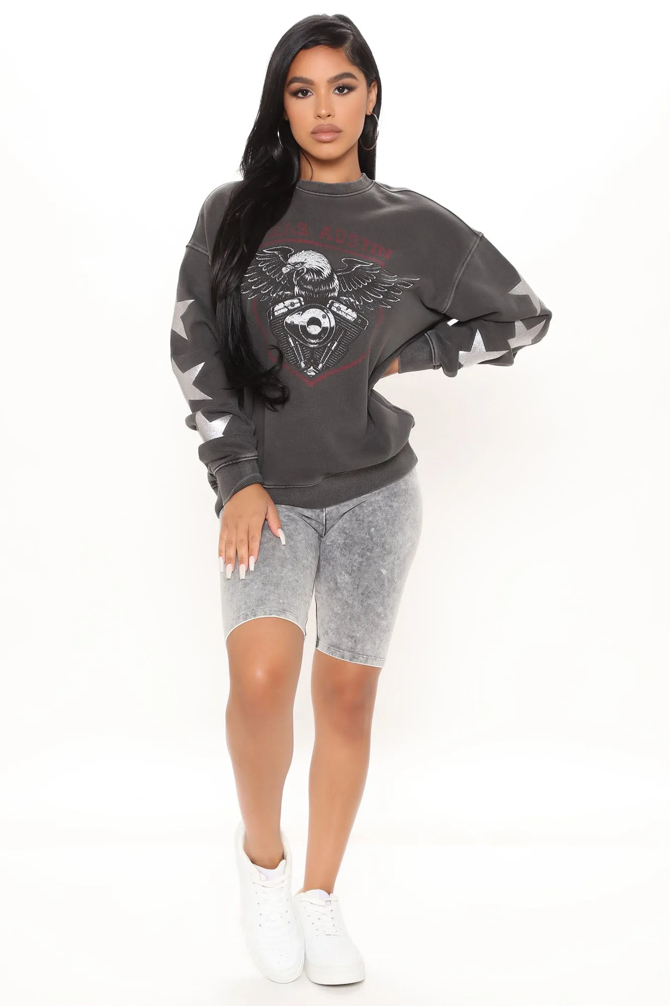 Austin Texas Baby Long Sleeve Top - Charcoal