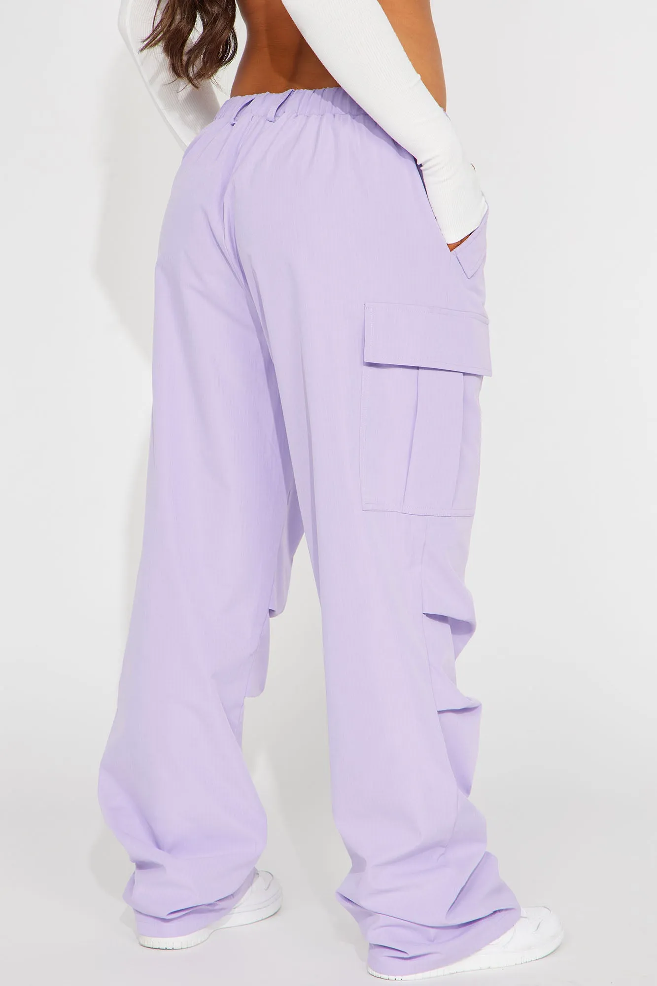 Bad Habits Slouchy Cargo Parachute Jogger - Lavender