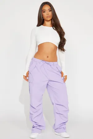 Bad Habits Slouchy Cargo Parachute Jogger - Lavender