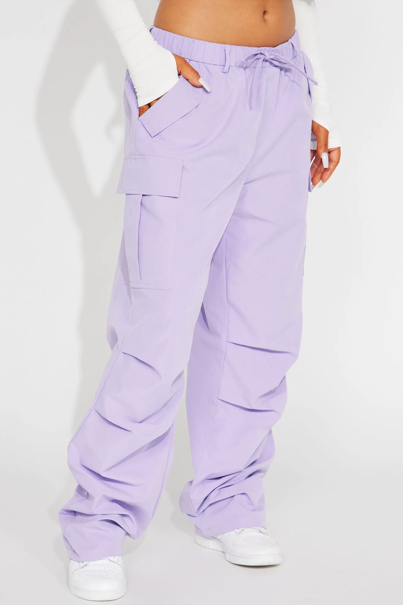 Bad Habits Slouchy Cargo Parachute Jogger - Lavender