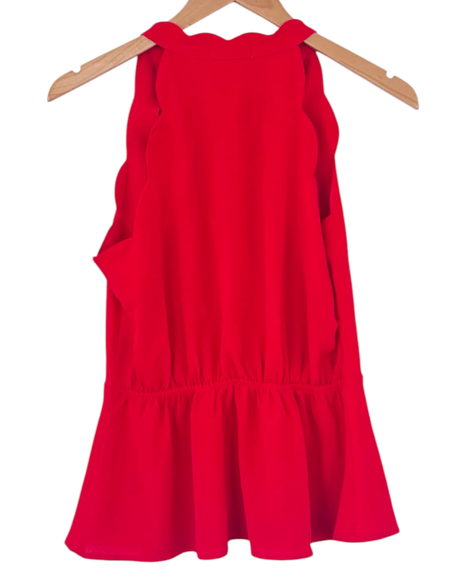 Bright Spring Blaze Sleeveless Faux-Wrap Top