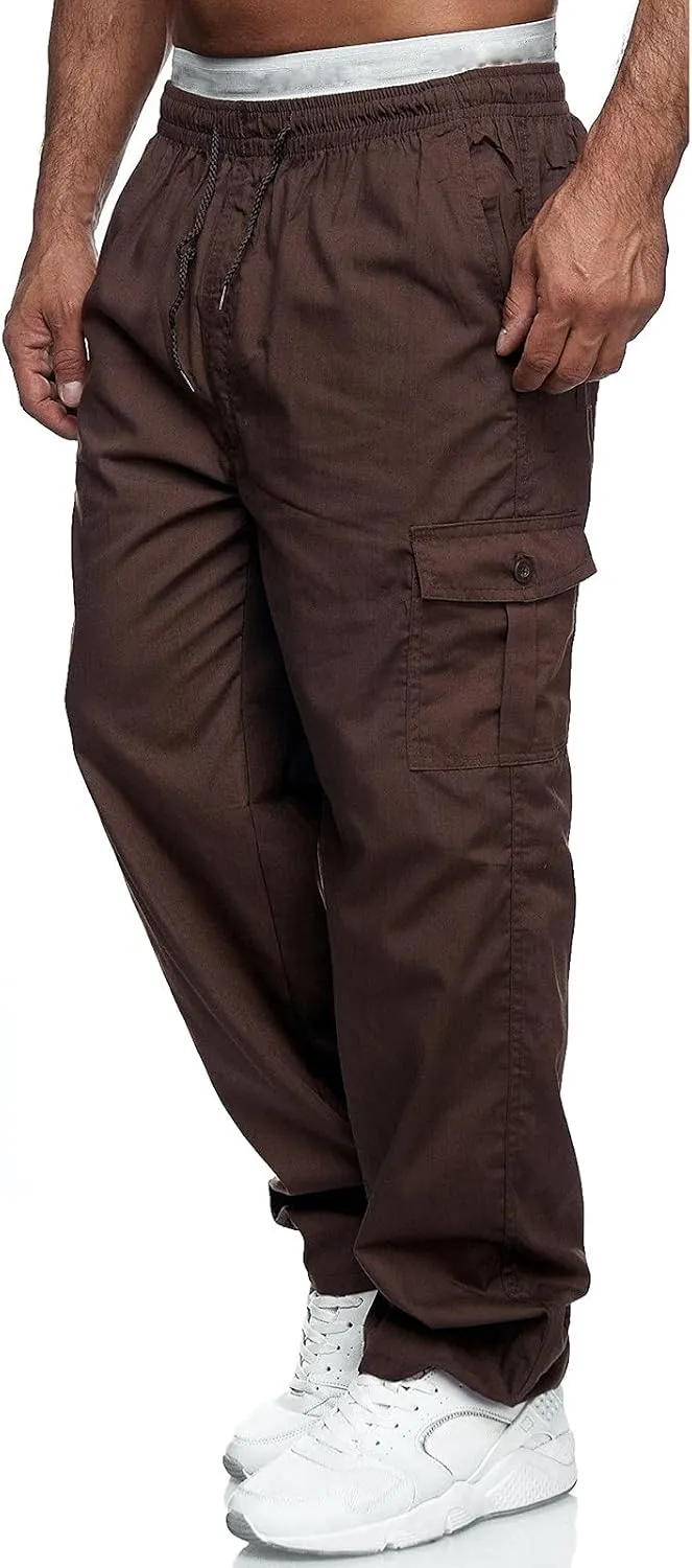 Cargo Pants for Men Relaxed Fit Gym Pants Men Joggers Sweatpants Slim Fit Workout Cotton Pants with Elastic Waistband