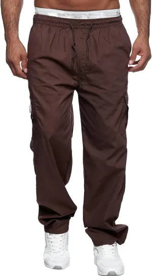 Cargo Pants for Men Relaxed Fit Gym Pants Men Joggers Sweatpants Slim Fit Workout Cotton Pants with Elastic Waistband
