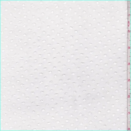 China White Clip Dot Knit Fabric
