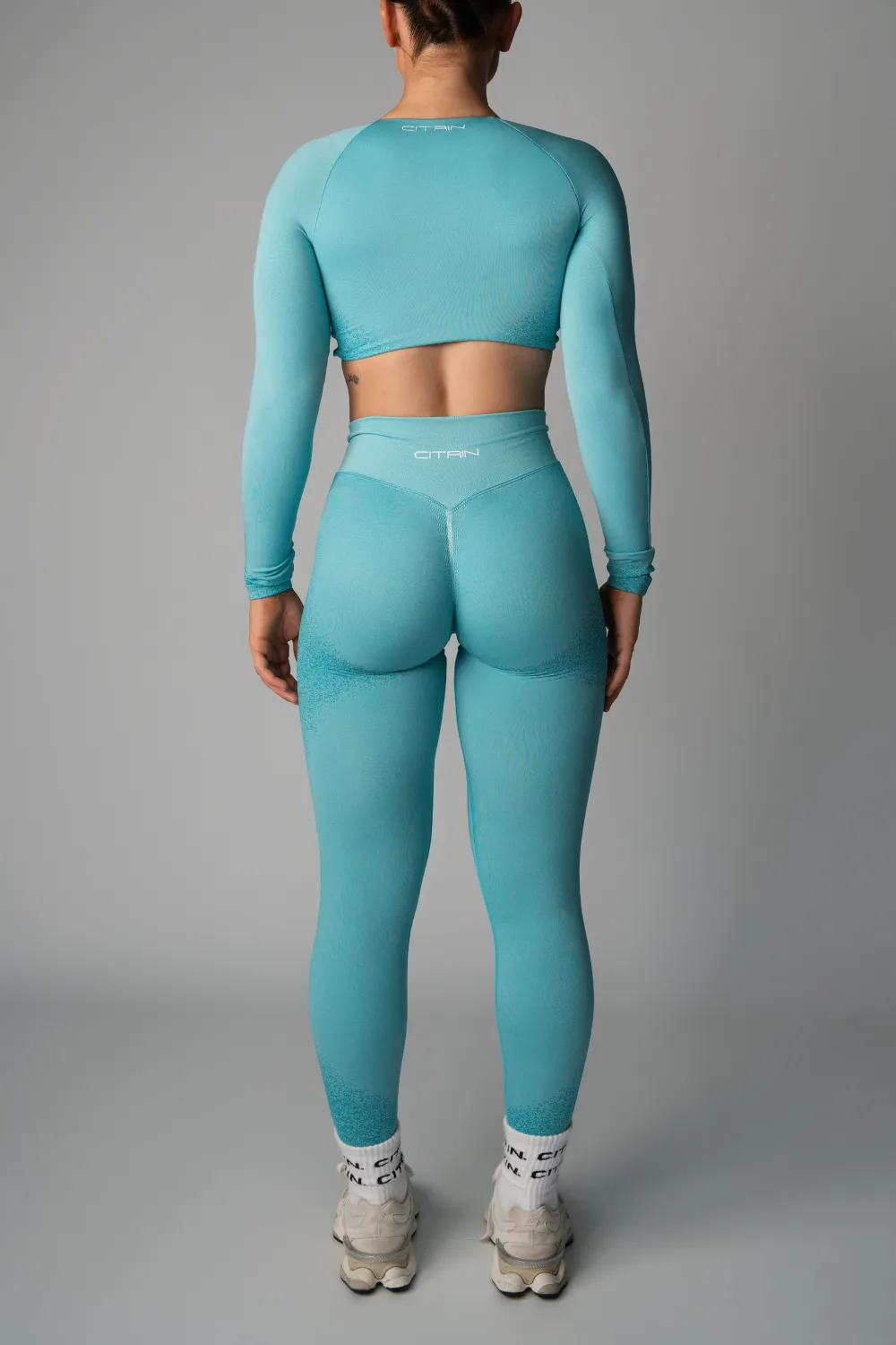 FADED SEAMLESS LEGGINGS - TEAL BLUE