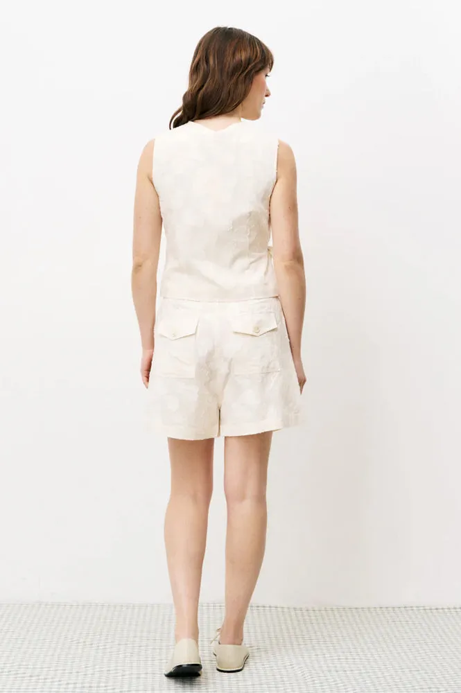 FRNCH Chemzi Cream Wrap Top