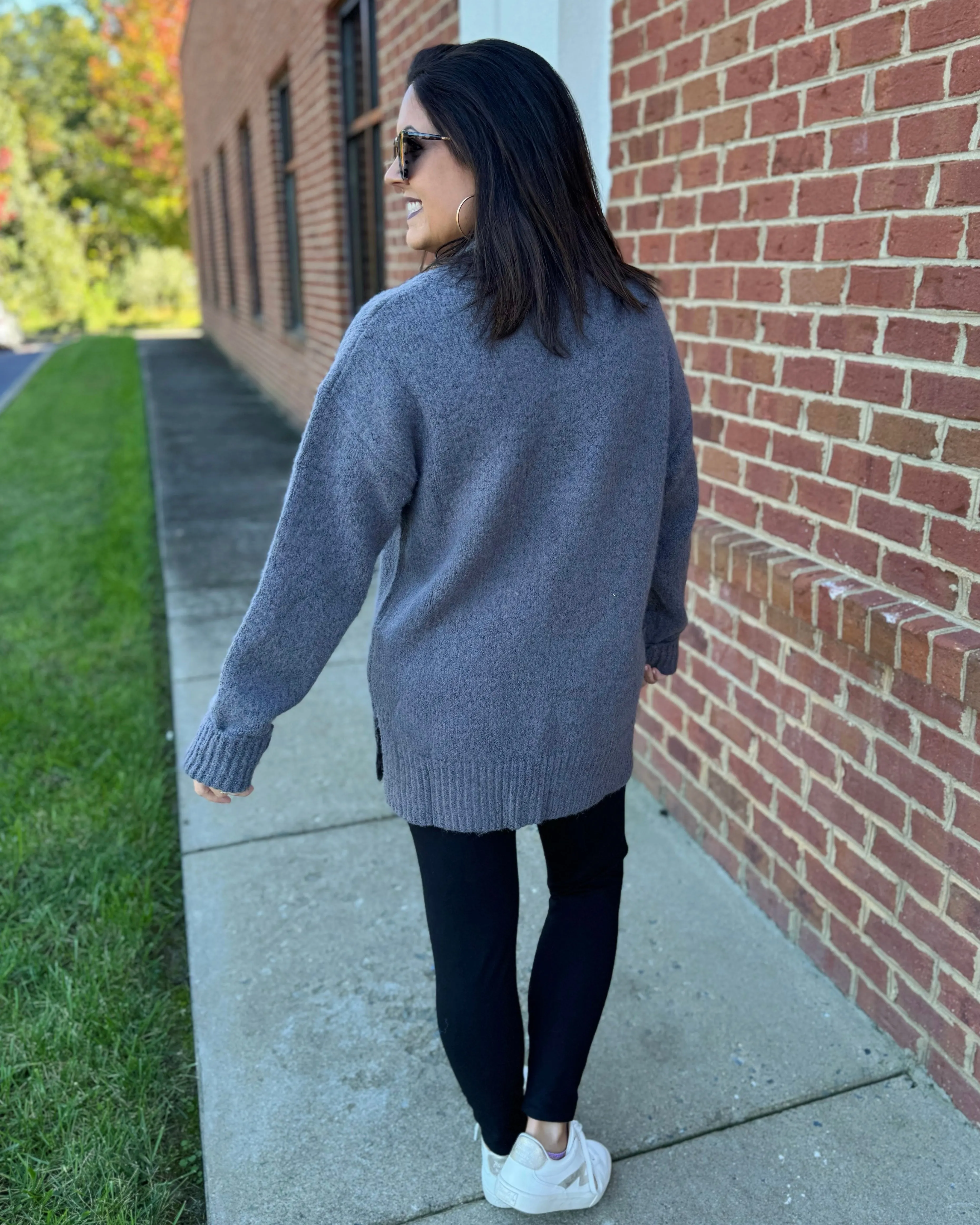 Georgia Slouchy Sweater in Charcoal FINAL SALE