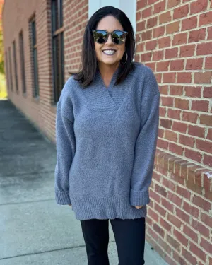Georgia Slouchy Sweater in Charcoal FINAL SALE