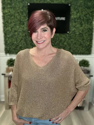 Golden Lurex 3/4 Sleeve Sweater