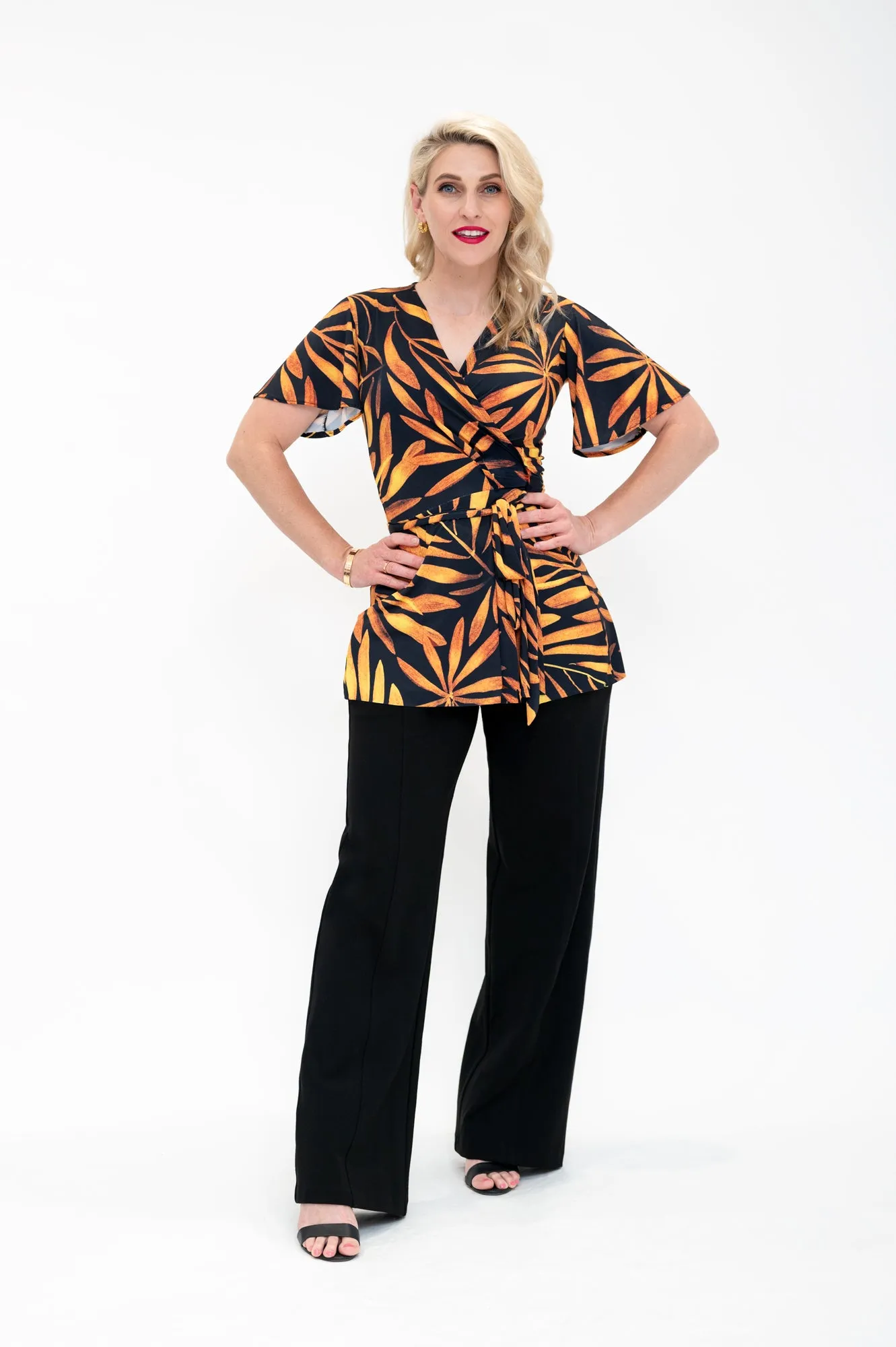 Golden Palms - Wrap Top