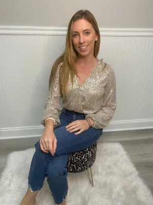 LS Sequin Wrap Bodysuit