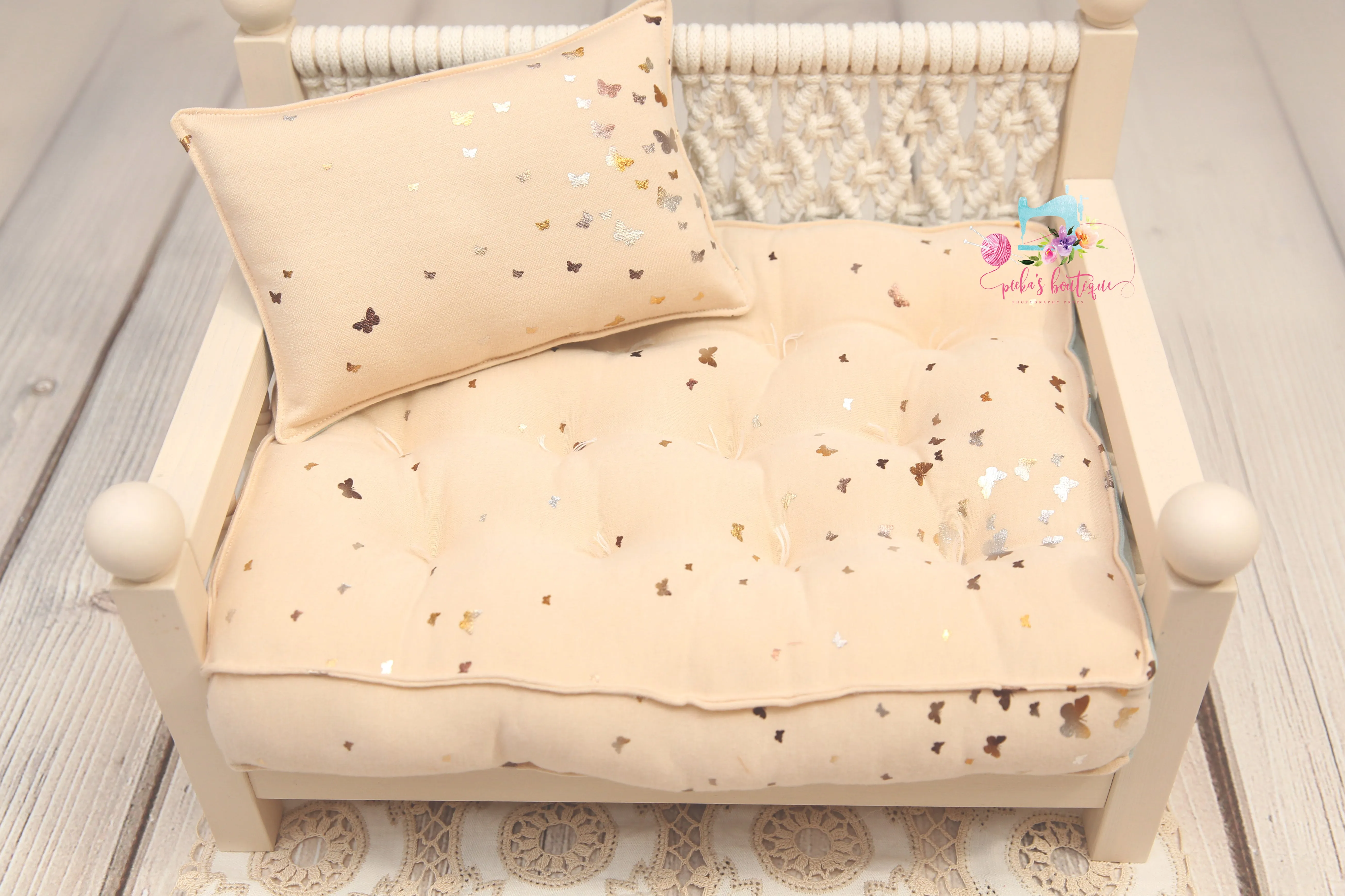 MADE TO ORDER- REVERSIBLE (Size- 11x17) Two Color Gold BUTTERFLY NB Mattress