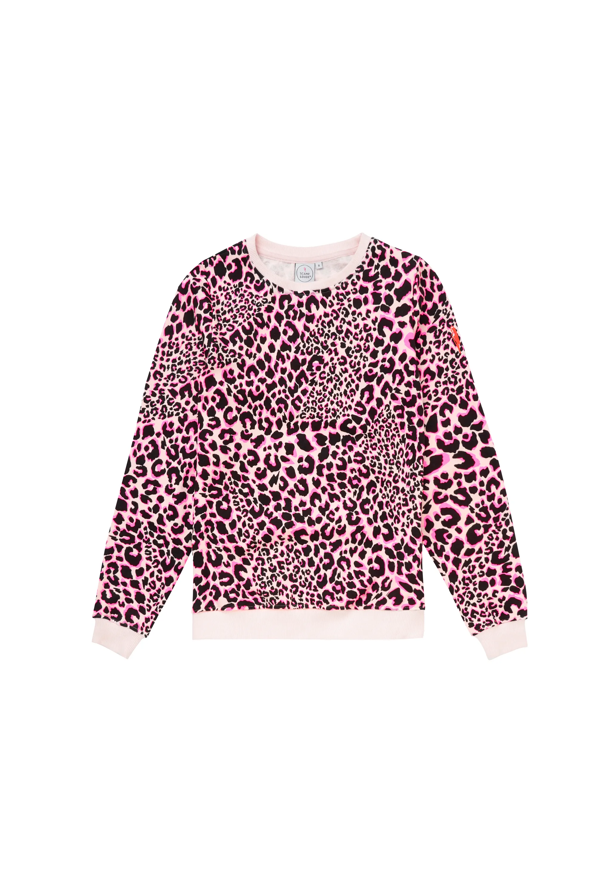 Neutral with Pink and Black Rock and Roll Leopard Classic Sweatshirt