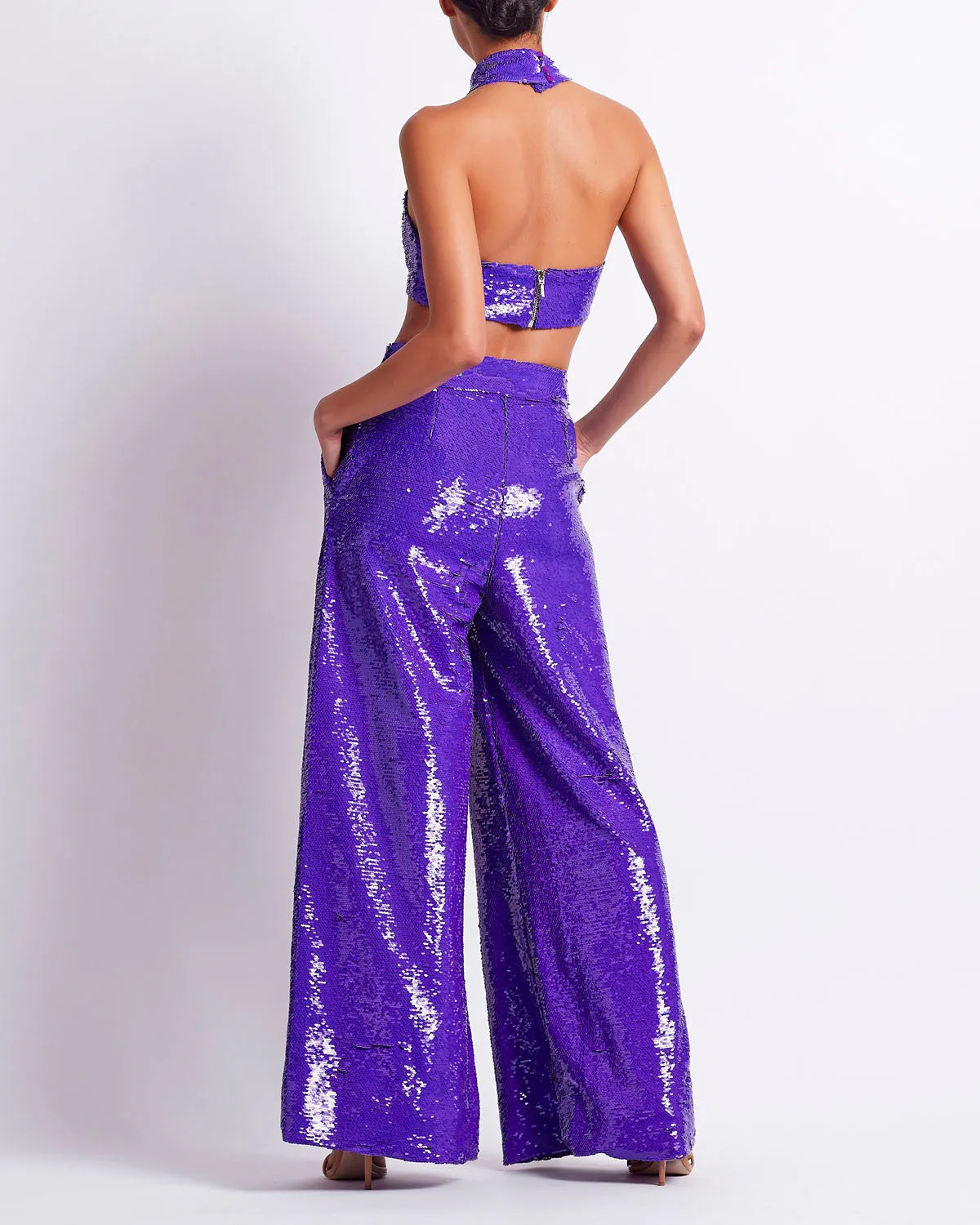 SEQUIN WIDE LEG PANT