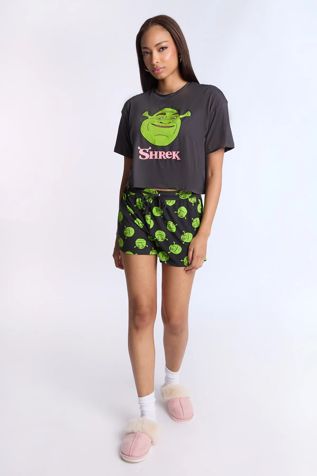 Shrek Super Soft Pajama Tee And Shorts 2-Piece Set