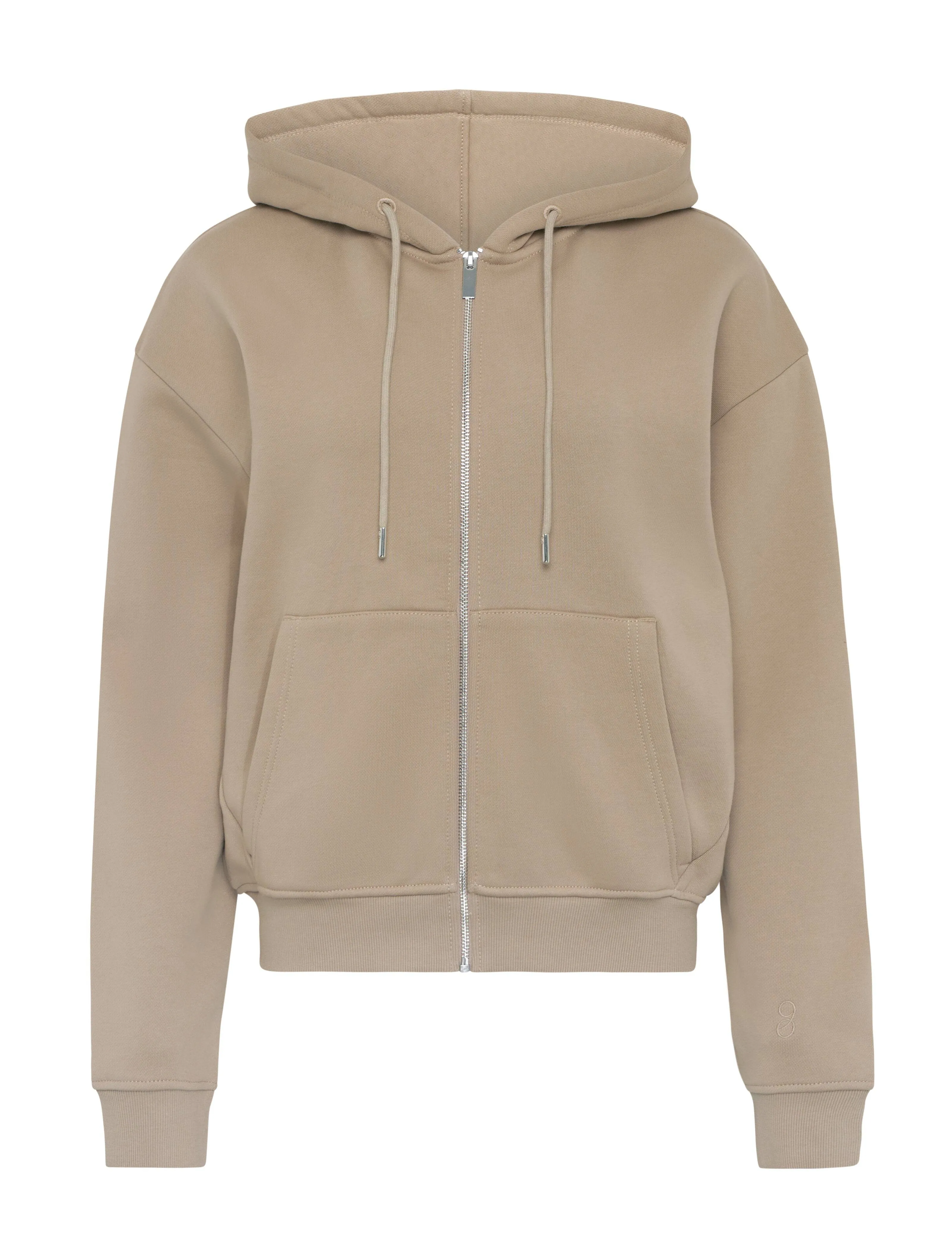 Signature Zip Hoodie in Taupe