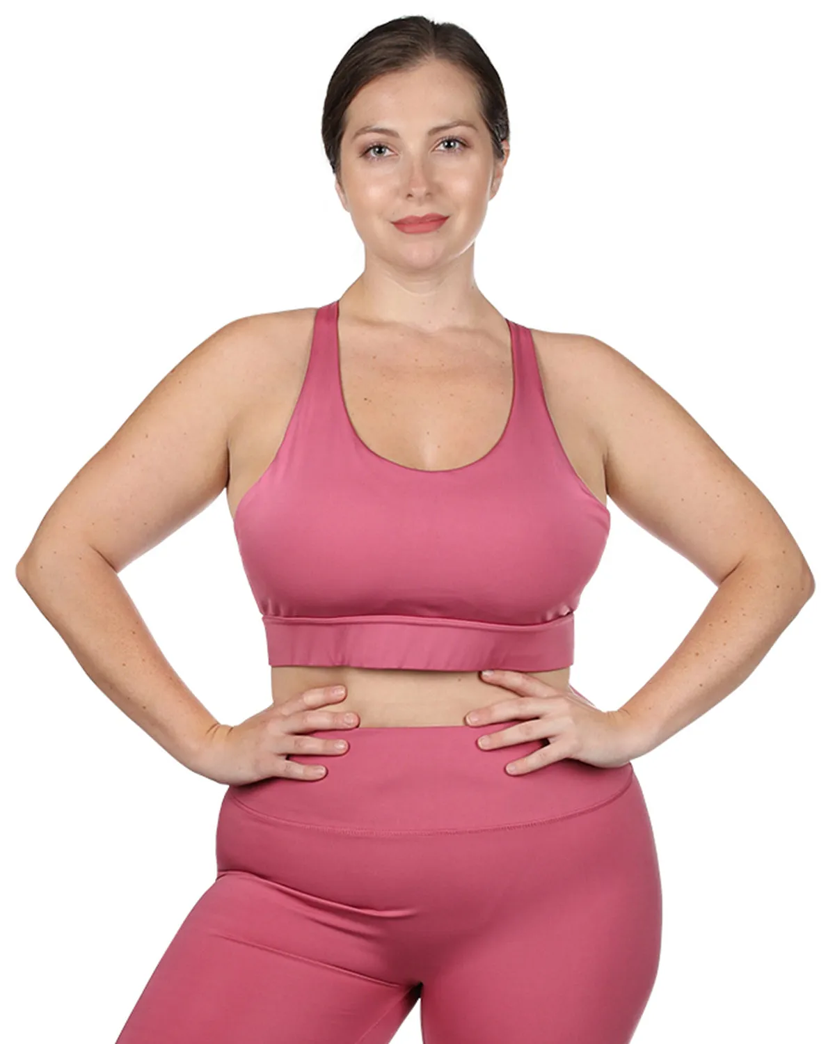 Women's Crosshatched Light Support Sports Bra with Removable Cups