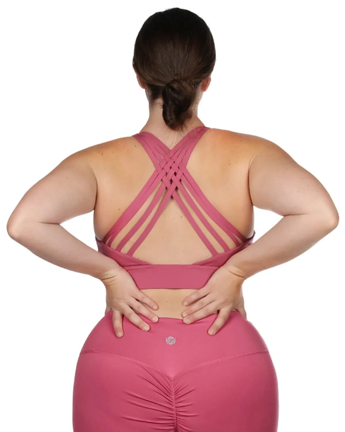 Women's Crosshatched Light Support Sports Bra with Removable Cups