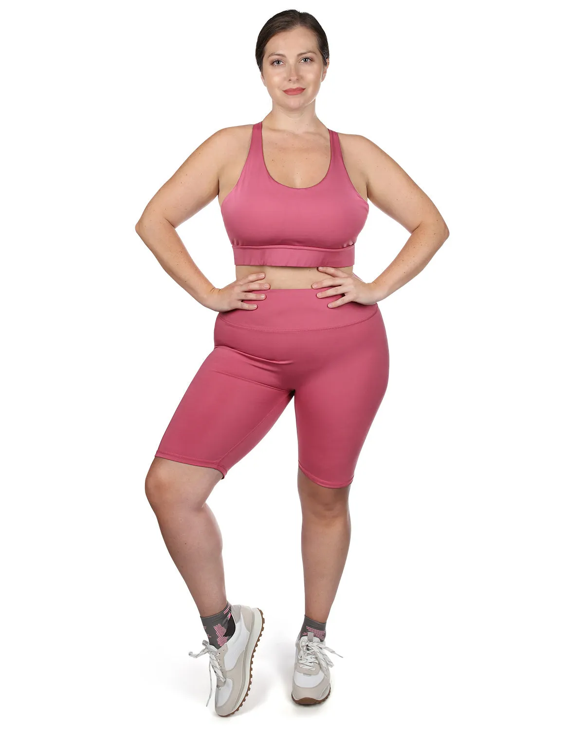 Women's Crosshatched Light Support Sports Bra with Removable Cups